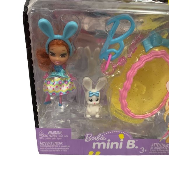 Mattel 2009 Barbie Mini B. #23 Easter Mini Doll With Bunny NEW - Picture 3 of 9